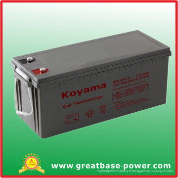 Batterie de stockage de gel de 160ah 12V SMF pour le système d&#39;énergie éolienne